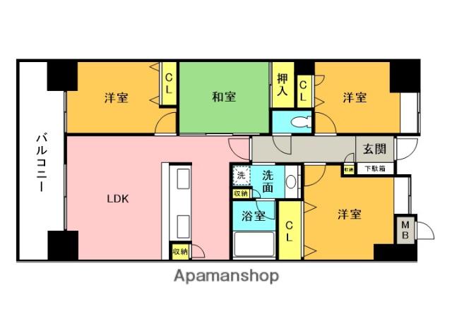 パルテノン筑紫ステーションタワー(3LDK/15階)の間取り写真