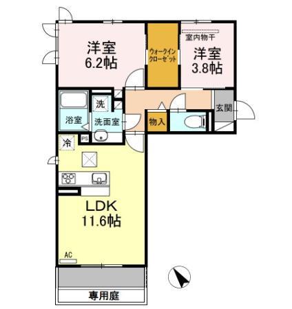 D-ROOMアネシス(2LDK/1階)の間取り写真
