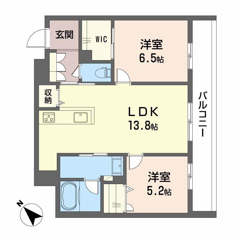 ボヤージュ春日(2LDK/2階)の間取り写真