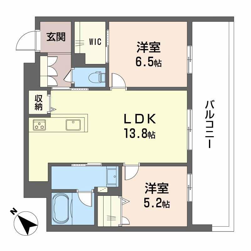 ボヤージュ春日(2LDK/1階)の間取り写真