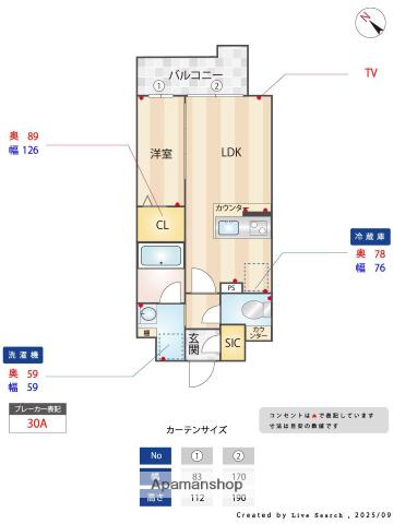 クラス平尾(1LDK/5階)の間取り写真