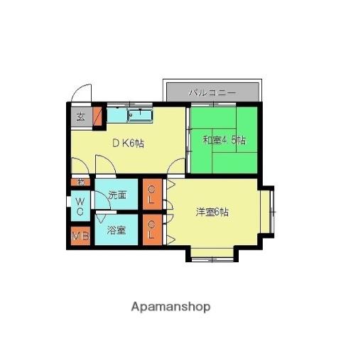 PEARL COURT 春日原(2DK/6階)の間取り写真