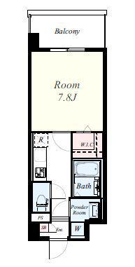 フランディオール桜並木(1K/7階)の間取り写真