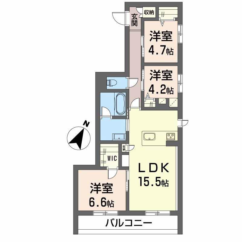 NAGE神松寺(3LDK/2階)の間取り写真