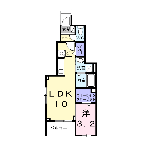 グランスイート横手南(1LDK/1階)の間取り写真