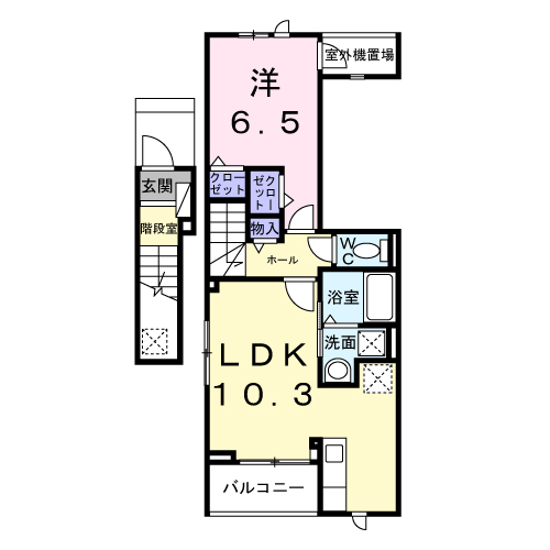 グランスイート横手南(1LDK/2階)の間取り写真