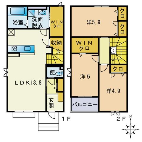 アルバ・カシータ(ワンルーム/1階)の間取り写真