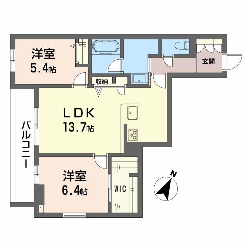 シャーメゾン上大利レジデンス(2LDK/3階)の間取り写真