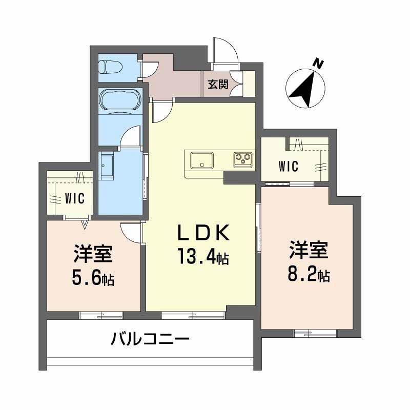 シャーメゾン上大利レジデンス(2LDK/2階)の間取り写真