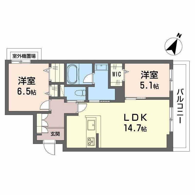 シャーメゾン上大利レジデンス(2LDK/2階)の間取り写真