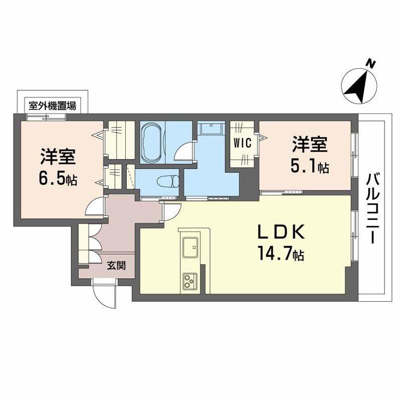 シャーメゾン上大利レジデンス(2LDK/3階)の間取り写真