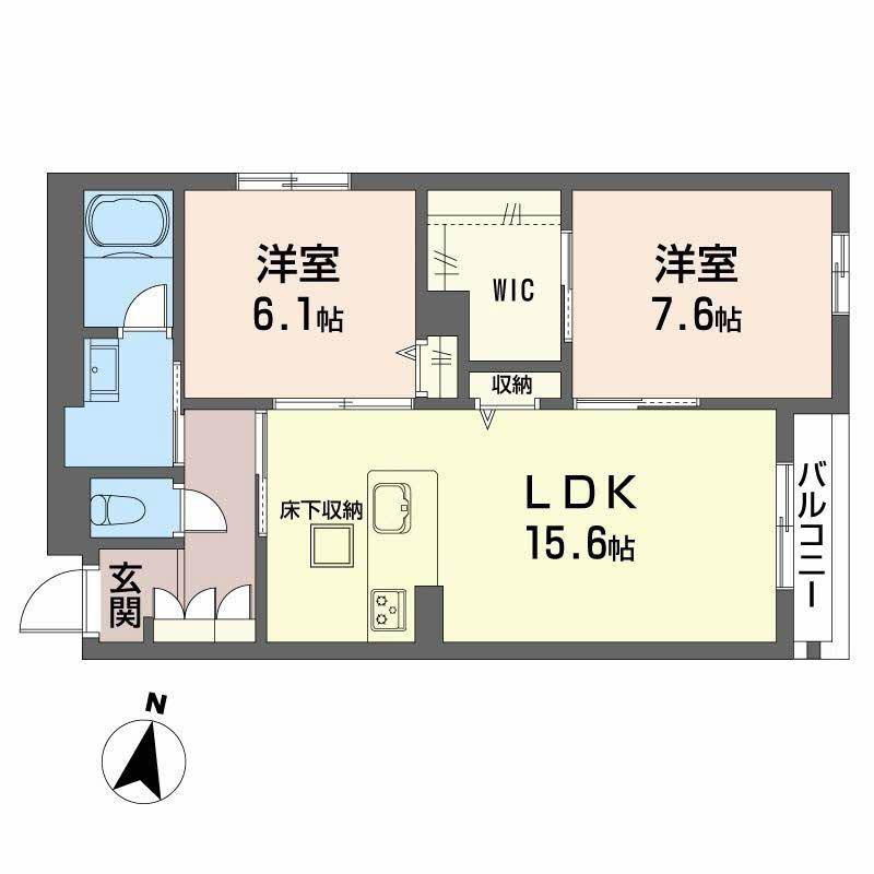 シャーメゾン セレーノ ベフ(2LDK/1階)の間取り写真