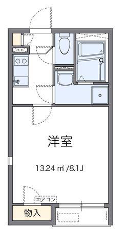 レオネクストアジュール都府楼南(1K/2階)の間取り写真