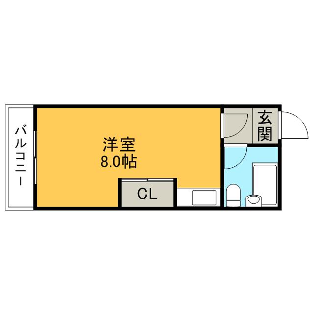 TKシャルム高宮(ワンルーム/2階)の間取り写真