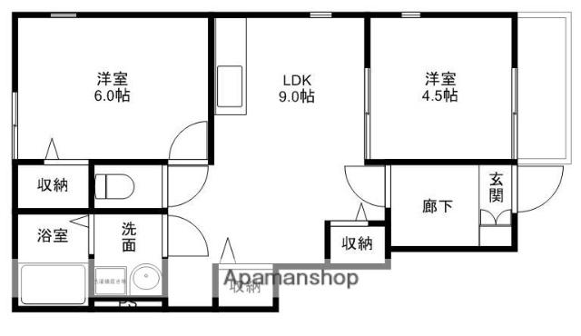 M&S1番館(2LDK/1階)の間取り写真