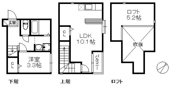 ペガーダ千早(1LDK/1階)の間取り写真