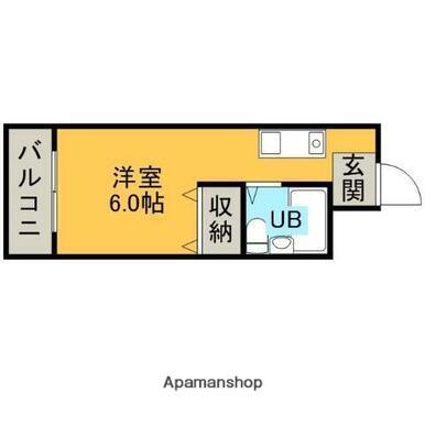 アマノフラット香住ヶ丘(ワンルーム/3階)の間取り写真