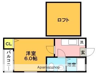 ロフトH&AⅡ(1K/2階)の間取り写真