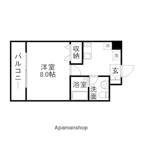 ホルトハイム大橋駅東Ⅱ(1K/2階)の間取り写真