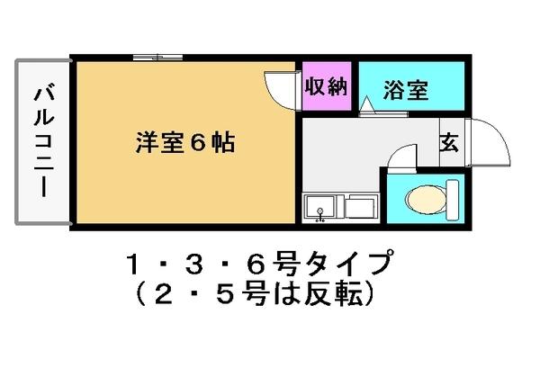 グランピアハイツ(1K/2階)の間取り写真
