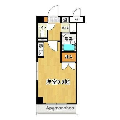 シャトレ麦野(ワンルーム/2階)の間取り写真