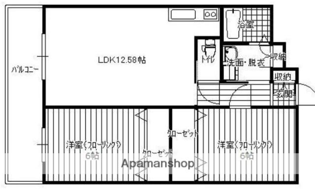 第27川崎ビル(2LDK/9階)の間取り写真
