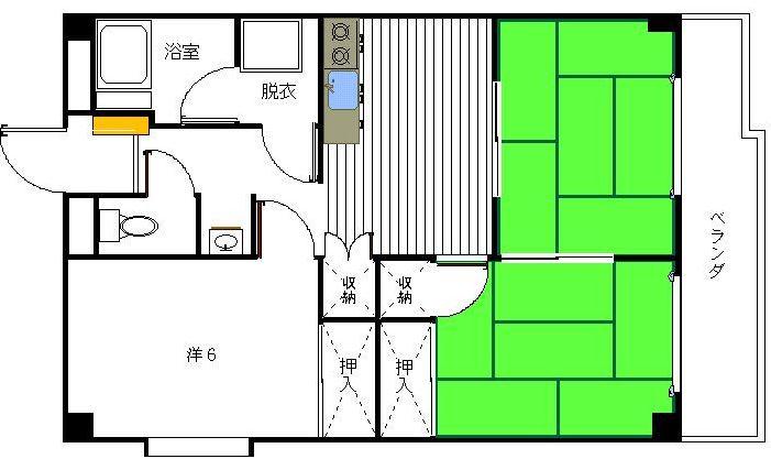 林田ビル(3DK/2階)の間取り写真