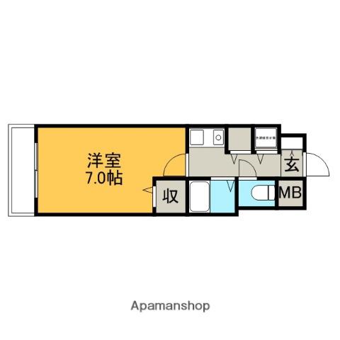 西日本鉄道太宰府線 西鉄五条駅 徒歩10分 9階建 築36年(1K/9階)の間取り写真