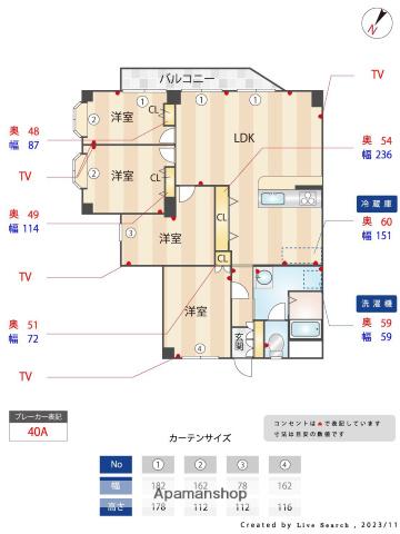 メゾンボヌール平和(3LDK/4階)の間取り写真