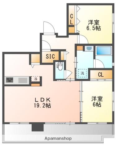 アイランドタワースカイクラブC棟(2LDK/9階)の間取り写真