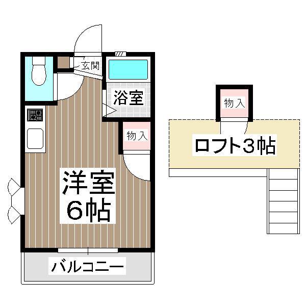 セーヌ香椎南(ワンルーム/2階)の間取り写真