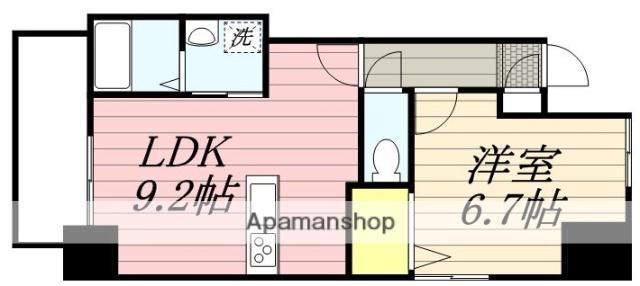 プレジールTJ(1LDK/8階)の間取り写真