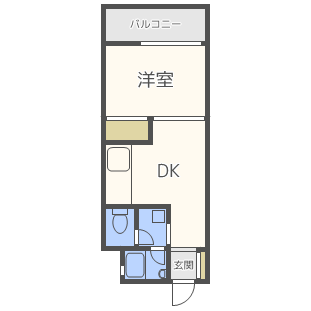 コーポ江越(1DK/2階)の間取り写真