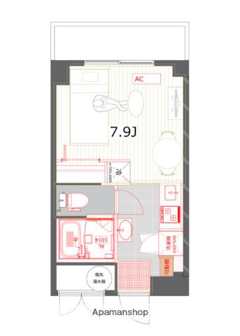 ライベストコート南福岡Ⅱ(ワンルーム/1階)の間取り写真