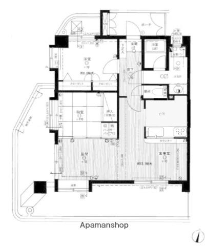 ライオンズマンション筑紫丘(2LDK/4階)の間取り写真