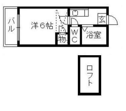 ハーベスト相生(1K/1階)の間取り写真