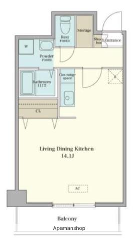 RJR南福岡(ワンルーム/3階)の間取り写真