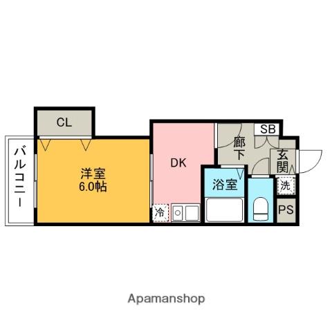 クロスステージ博多駅前(1DK/10階)の間取り写真
