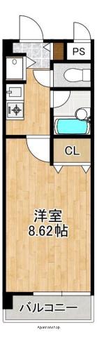 デューク高宮(1K/6階)の間取り写真