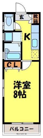 ディアス寺塚(1K/1階)の間取り写真