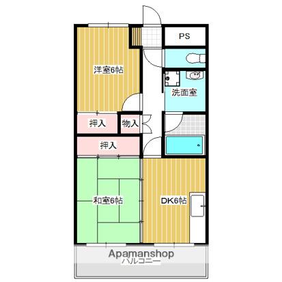 アーテム大橋Ⅰ(2DK/3階)の間取り写真