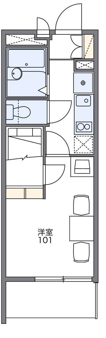 レオパレス博多駅東 小野田ビル(1K/2階)の間取り写真