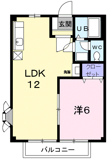 プリオール宇美(1LDK/2階)の間取り写真