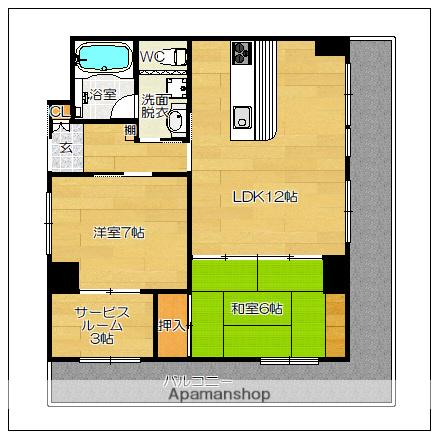 オーベル平尾(2SLDK/6階)の間取り写真