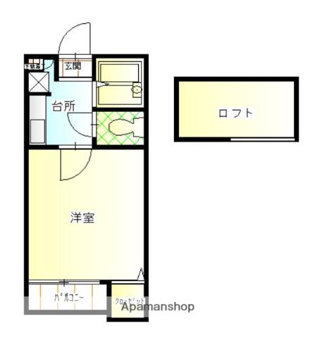 コンフォートベネフィス薬院Ⅱ(1K/1階)の間取り写真