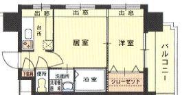 エステート・モア・平尾公園通(2K/6階)の間取り写真