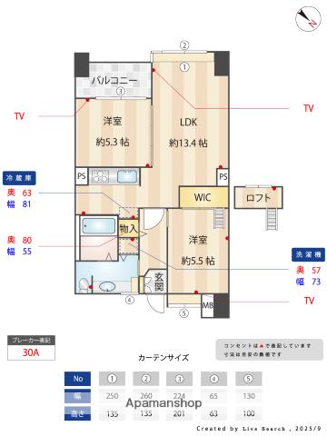 レジディア天神南(2LDK/11階)の間取り写真