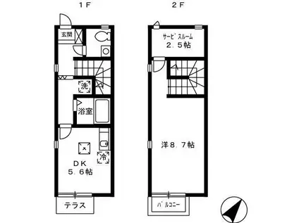 ＣＡＳＡＪＲ箱崎Ⅱ(1SDK)の間取り写真