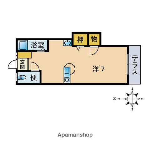 ブーゲンビリア別府(ワンルーム/2階)の間取り写真