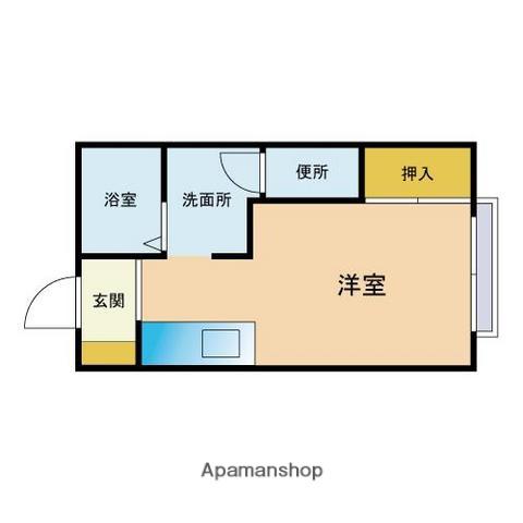 コーポ空港通B(ワンルーム/2階)の間取り写真